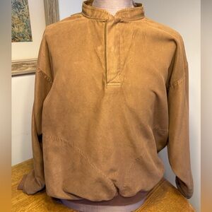 Men's Tan Microsuede Lightweight Shirt Jacket Size M